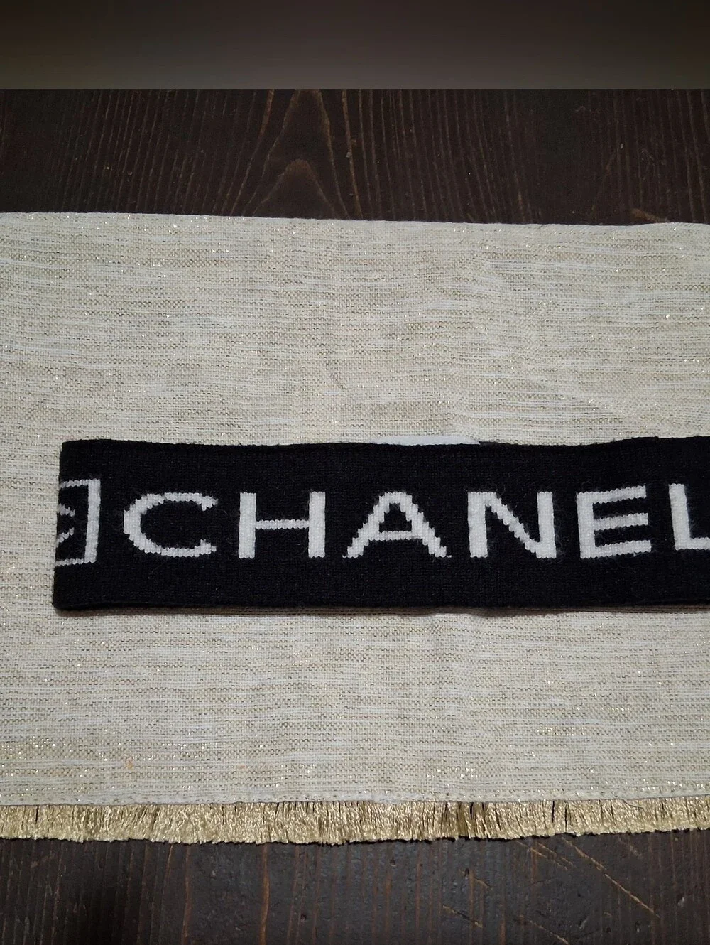 Chanel Black and White Branded Accent Band